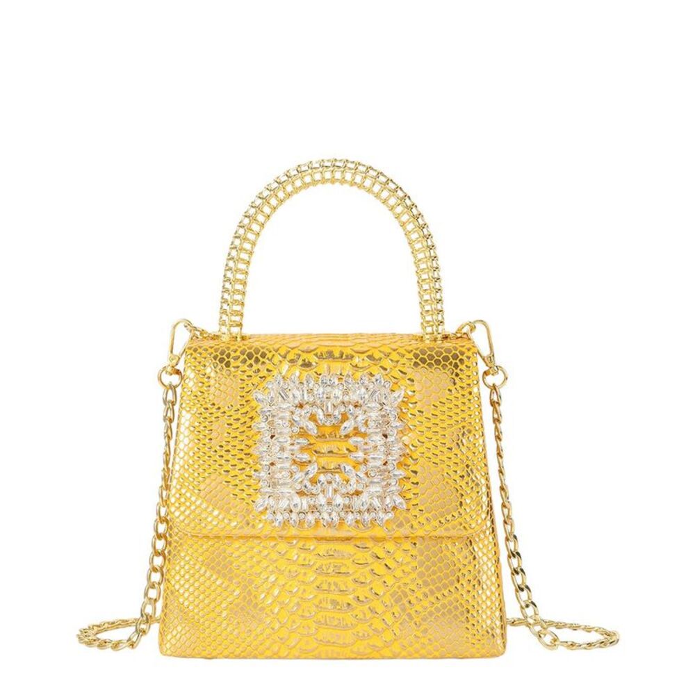 Tiffany & Fred Paris Embossed Mini Leather Satchel, Gold
